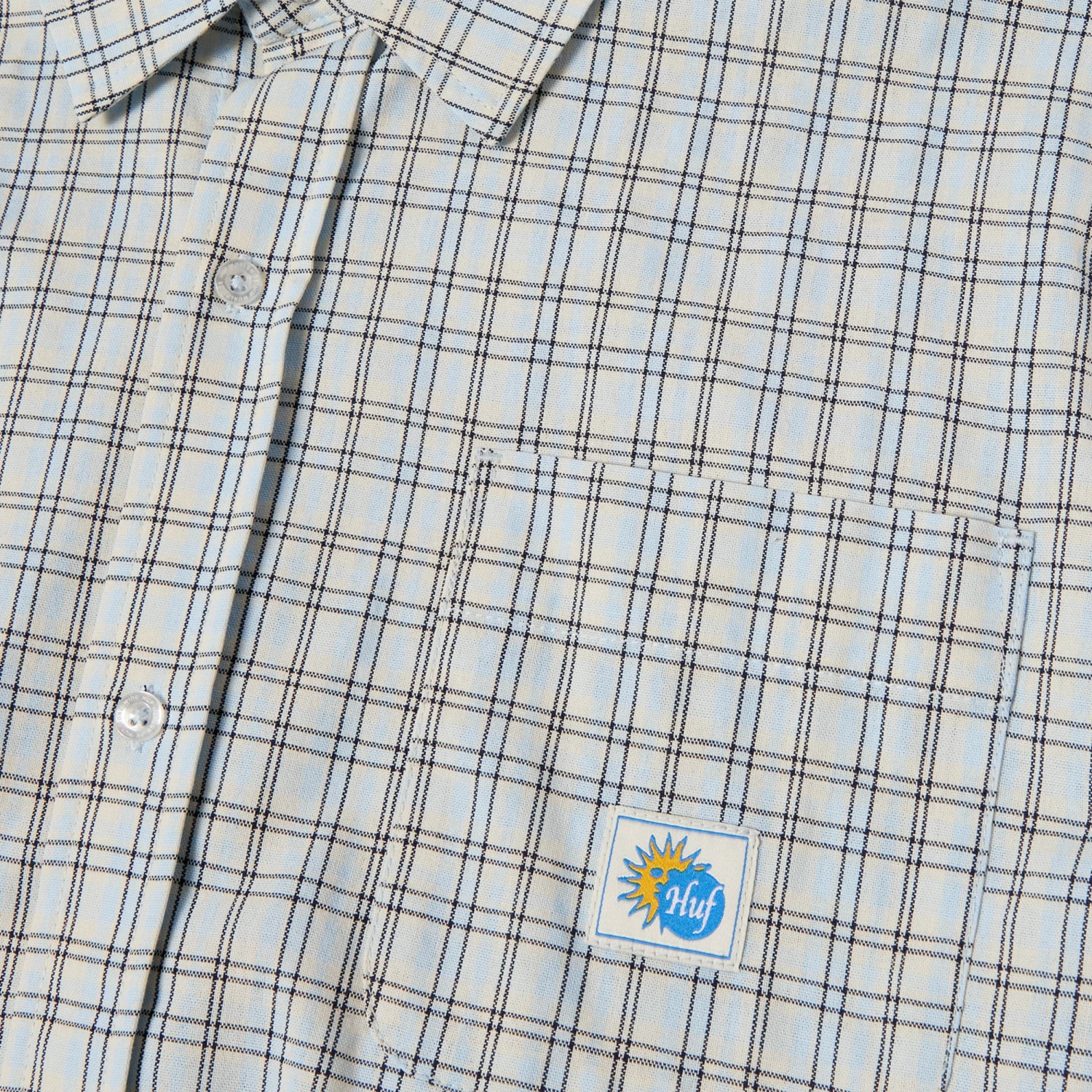 HUF Total Eclipse Shortsleeve Plaid Shirt Light Blue 2 HUF Total Eclipse Shortsleeve Plaid Shirt Light Blue - Image 2