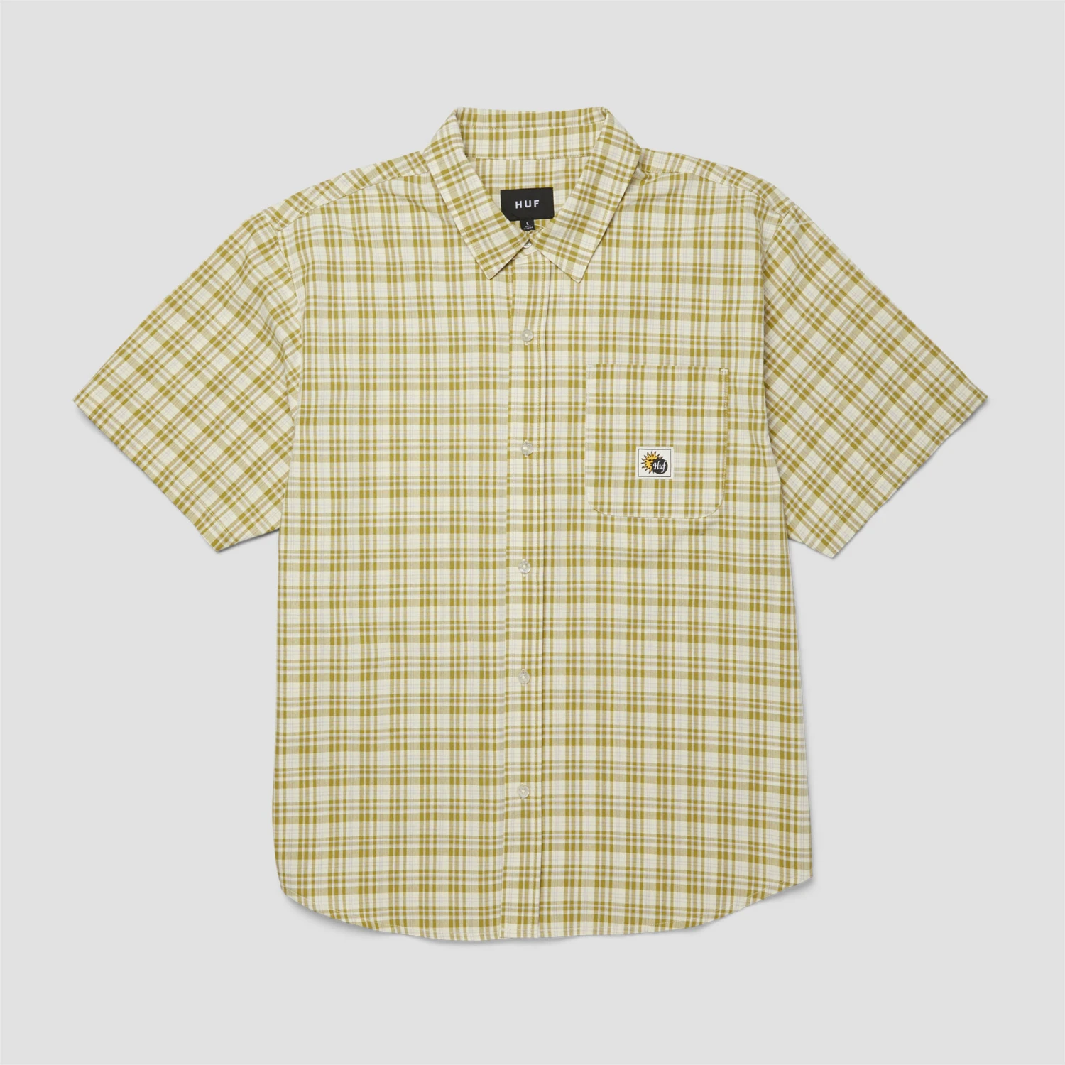 HUF Total Eclipse Shortsleeve Plaid Shirt Mustard 1 HUF Total Eclipse Shortsleeve Plaid Shirt Mustard