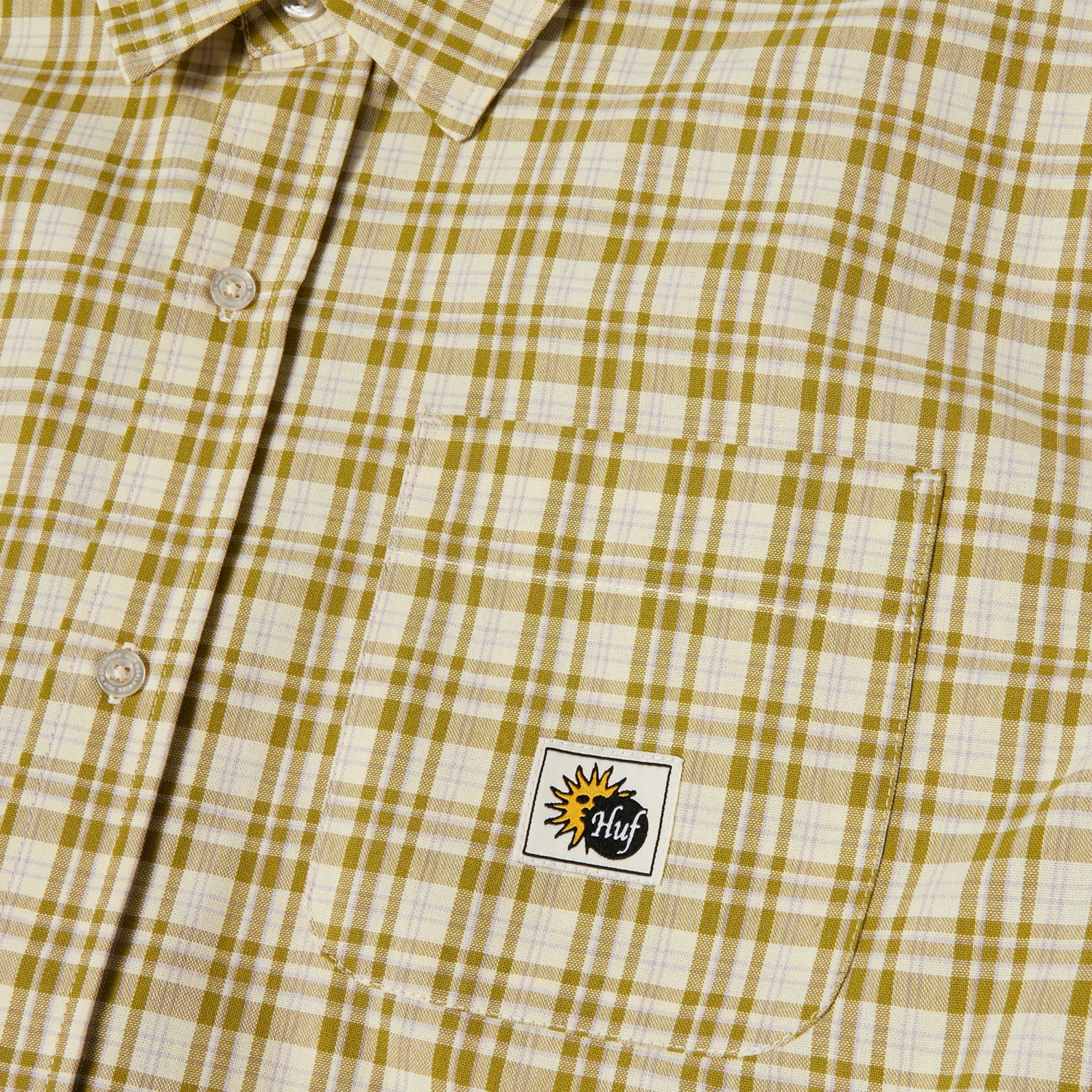 HUF Total Eclipse Shortsleeve Plaid Shirt Mustard 2 HUF Total Eclipse Shortsleeve Plaid Shirt Mustard - Image 2
