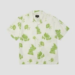 Huf Trip Flocked Shortsleeve Resort Shirt White