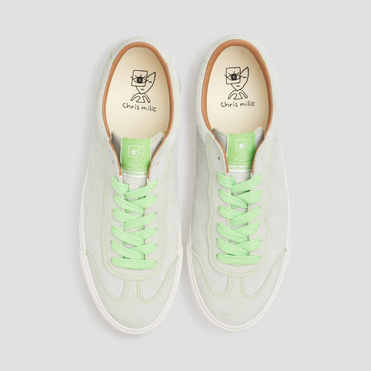 Last Resort AB VM004 Milic Suede Skate Shoes Green Tint / White 3 Last Resort AB VM004 Milic Suede Skate Shoes Green Tint / White - Image 3