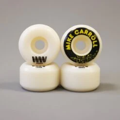 Wayward 52 Mm 101a Mike Carroll Funnel Pro Skateboard Wheels White / Black / Yellow