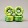 Wayward 52 Mm 83b Swirl Formula Skateboard Wheels Green / Yellow