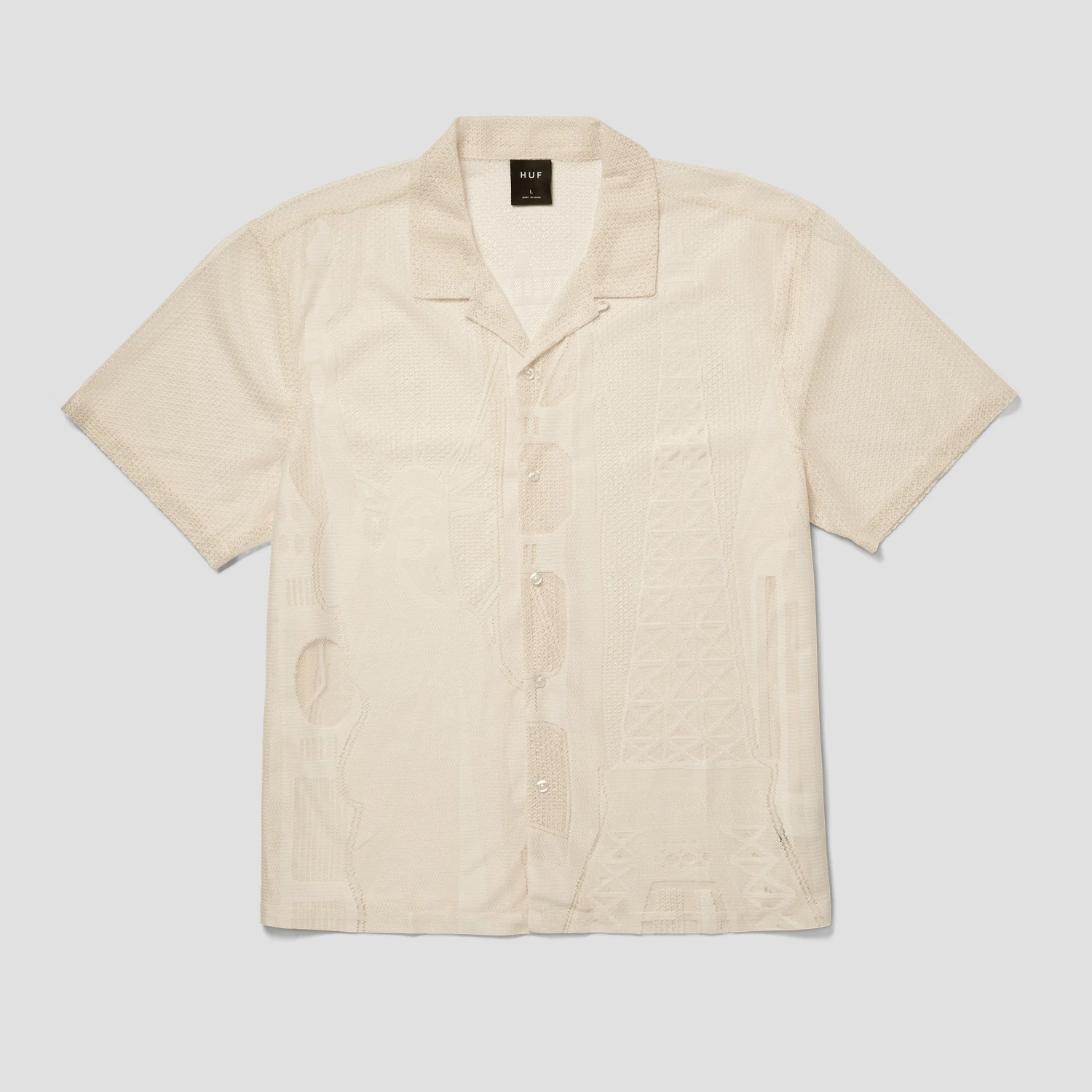 Huf World Tour Shortsleeve Lace Shirt Ivory 1 Huf World Tour Shortsleeve Lace Shirt Ivory