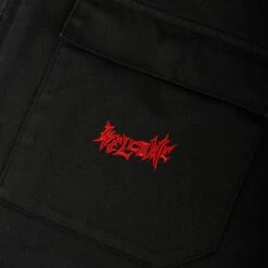 Welcome Fallen Angel Work Shirt With Back Patch Black -Slam City Shop Welcome Fallen Angel Work Shirt With Back Patch Black3