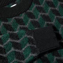 Polar Zig Zag Knit Crew Black / Dark Teal -Slam City Shop ZigZagKnitCrewBlack DarkTeal 3