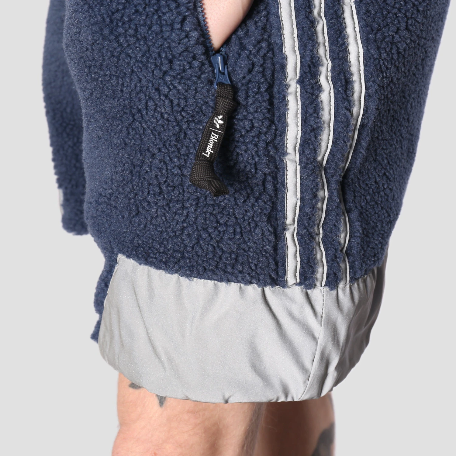Adidas X Blondey Sherpa Shorts Mineral Blue / Reflective Silver 5 Adidas X Blondey Sherpa Shorts Mineral Blue / Reflective Silver - Image 5