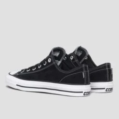 Converse CTAS Pro Shoes OX Black / Black / White Suede -Slam City Shop converse footwear converse ctas pro shoes ox black black white suede 29807106195526