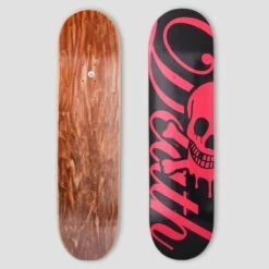 Death 8.25 Script Skateboard Deck Black / Pink