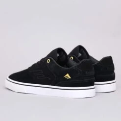 Emerica The Low Vulc Shoes Black / Gold / White -Slam City Shop emerica footwear emerica the low vulc shoes black gold white 28302845182022