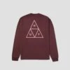 Huf Set Triple Triangle Long Sleeve T-Shirt Eggplant