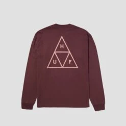 Huf Set Triple Triangle Long Sleeve T-Shirt Eggplant