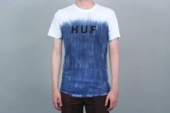 HUF Original Logo Faded Dip Dye T-Shirt Navy