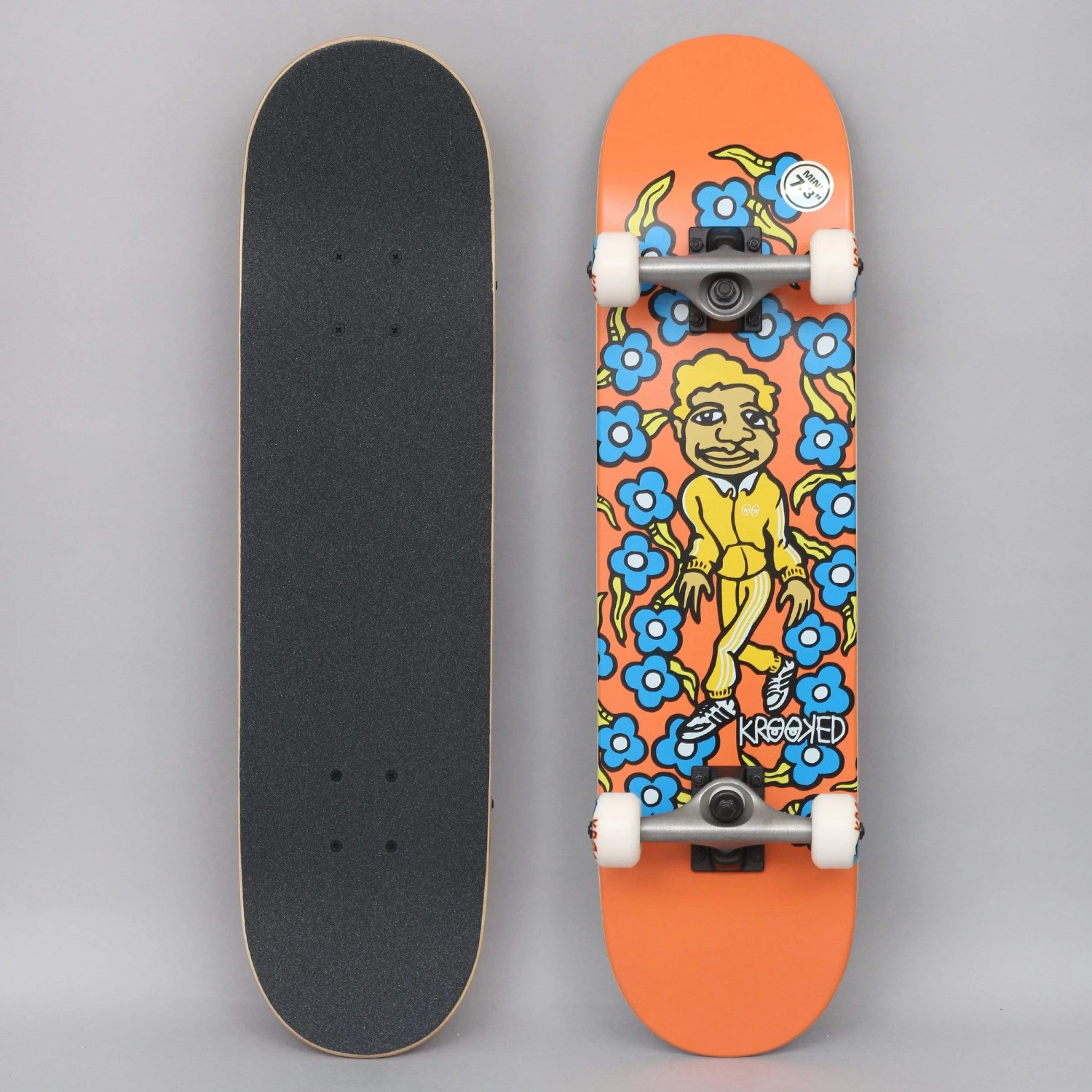 Krooked 7.3 Team Sweatpants Mini Complete Skateboard Orange 1 Krooked 7.3 Team Sweatpants Mini Complete Skateboard Orange