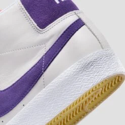 Nike SB Zoom Blazer Mid ISO Skate Shoes White / Court Purple -Slam City Shop nike sb footwear nike sb zoom blazer mid iso skate shoes white court purple 30326266232902