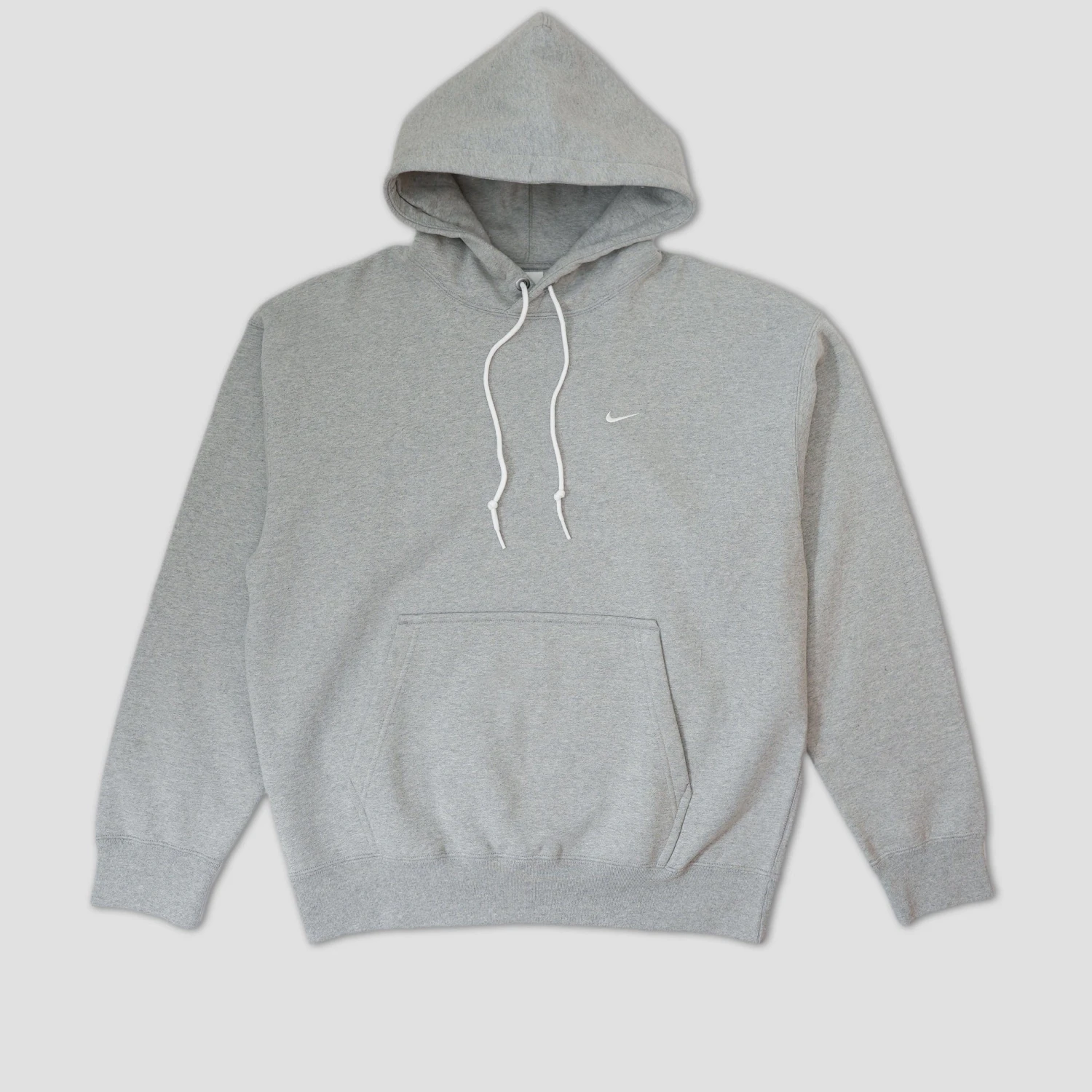 Nike Solo Swoosh Fleece Hood Dark Grey Heather / White 1 Nike Solo Swoosh Fleece Hood Dark Grey Heather / White