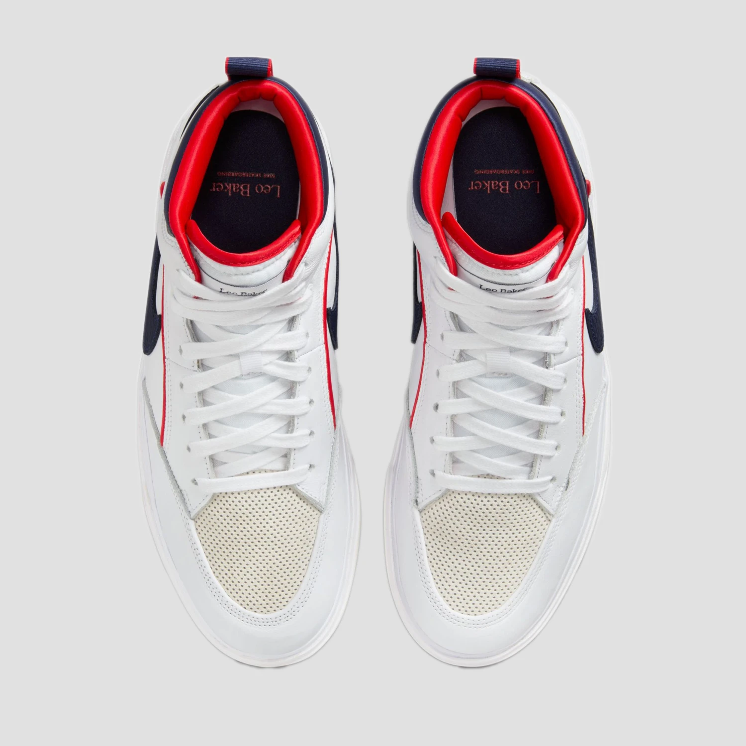 Nike SB React Leo Premium Skate Shoes White / Midnight Navy / University Red / White 3 Nike SB React Leo Premium Skate Shoes White / Midnight Navy / University Red / White - Image 3