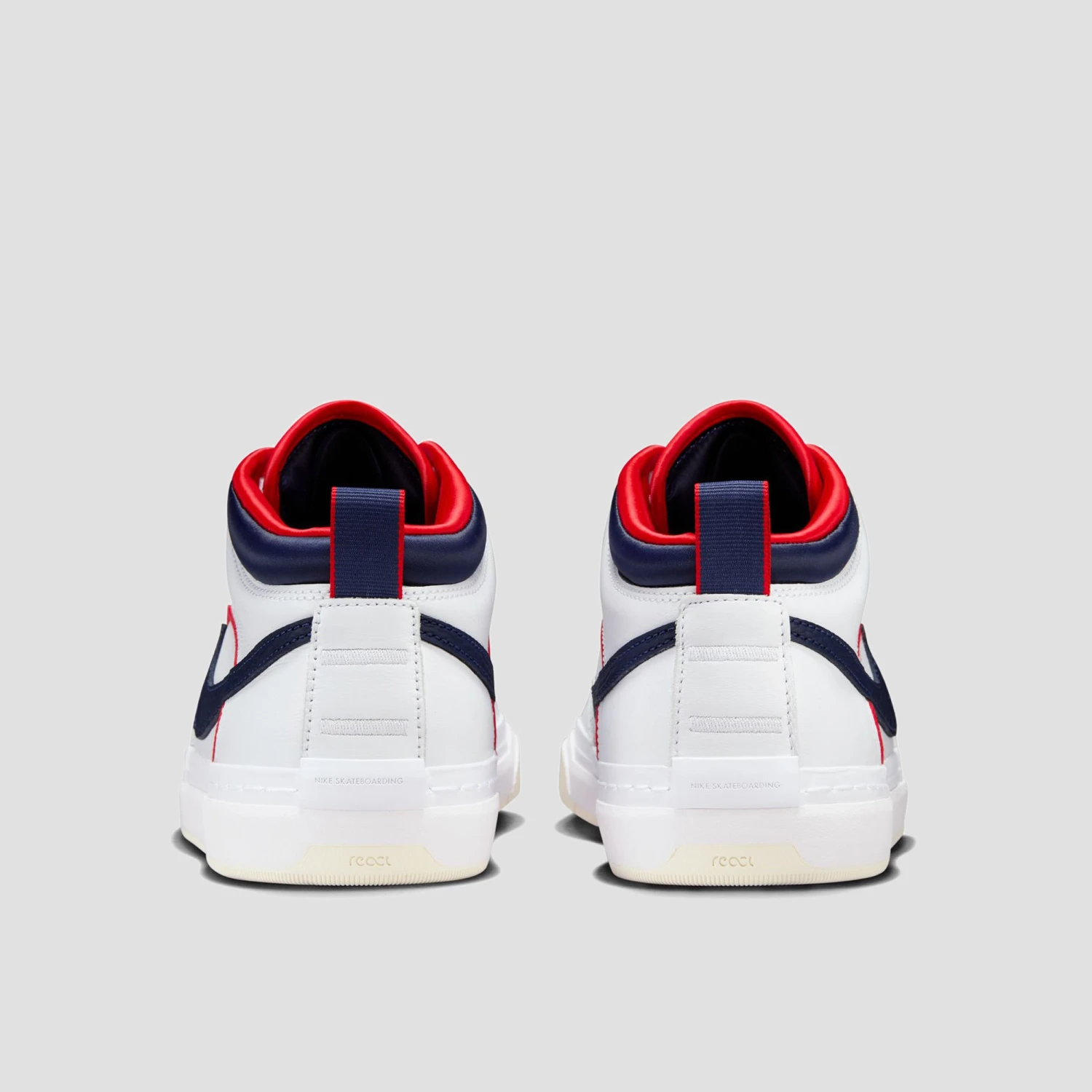 Nike SB React Leo Premium Skate Shoes White / Midnight Navy / University Red / White 4 Nike SB React Leo Premium Skate Shoes White / Midnight Navy / University Red / White - Image 4