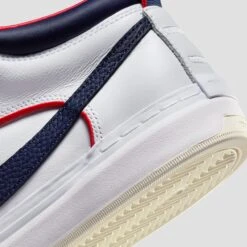 Nike SB React Leo Premium Skate Shoes White / Midnight Navy / University Red / White 14 Nike SB React Leo Premium Skate Shoes White / Midnight Navy / University Red / White -Slam City Shop nike sb react leo prem wht 007