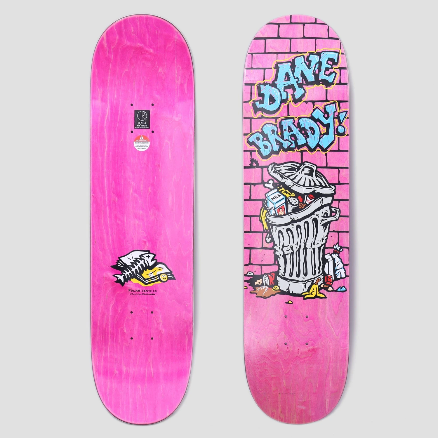 Polar 8.25 Dane Brady Trash Can Skateboard Deck 1 Polar 8.25 Dane Brady Trash Can Skateboard Deck