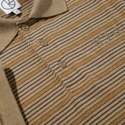 Polar Stripe Polo Shirt Camel -Slam City Shop polar polo polar stripe polo shirt camel 30142021959750