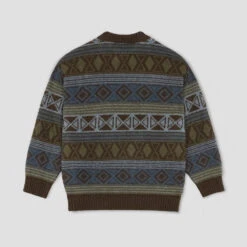 Polar George Sweater Crew Blue / Green -Slam City Shop polar w24 george sweater blue grn 02