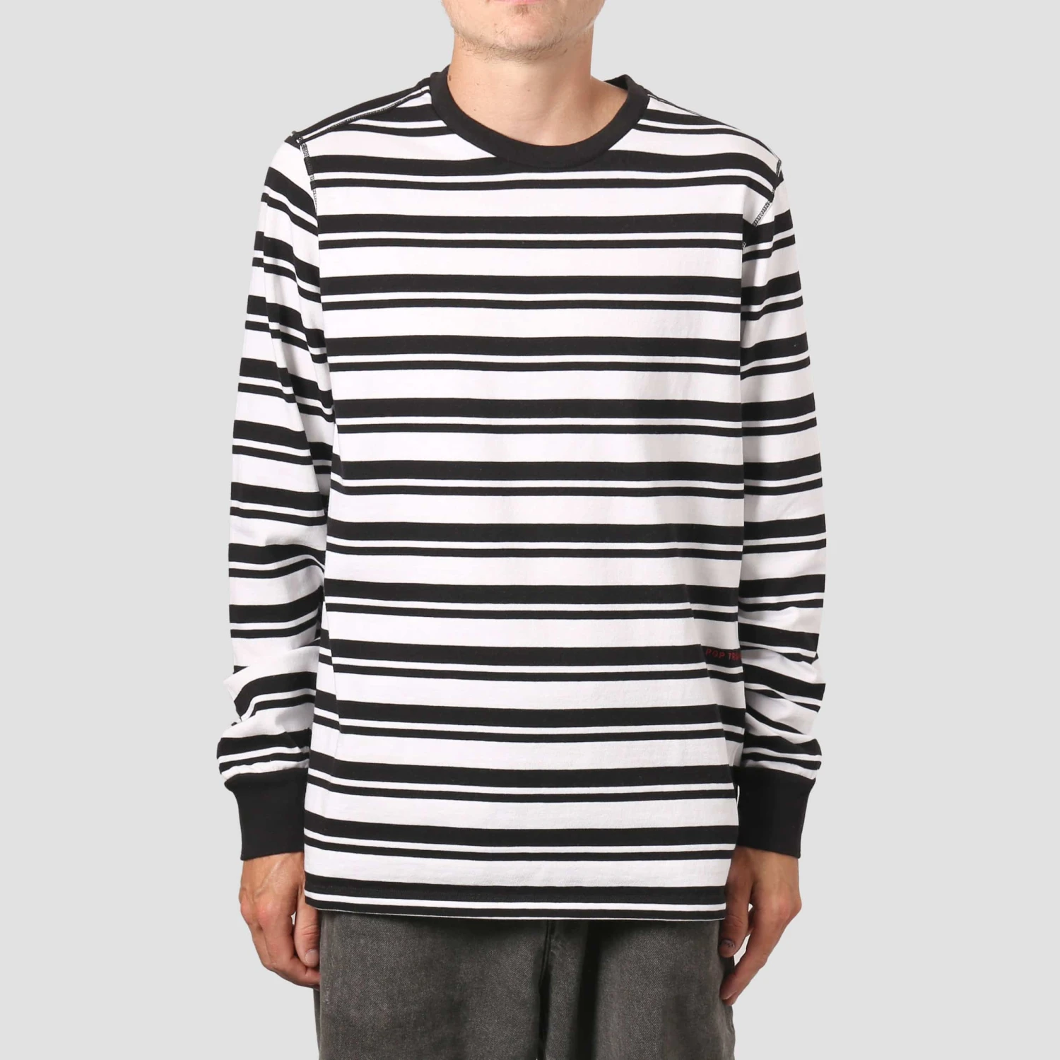 Pop Trading Striped Longsleeve T-Shirt Black / White 2 Pop Trading Striped Longsleeve T-Shirt Black / White - Image 2