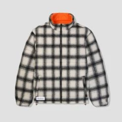 Butter Goods Reversible Plaid Puffer Jacket White / Orange