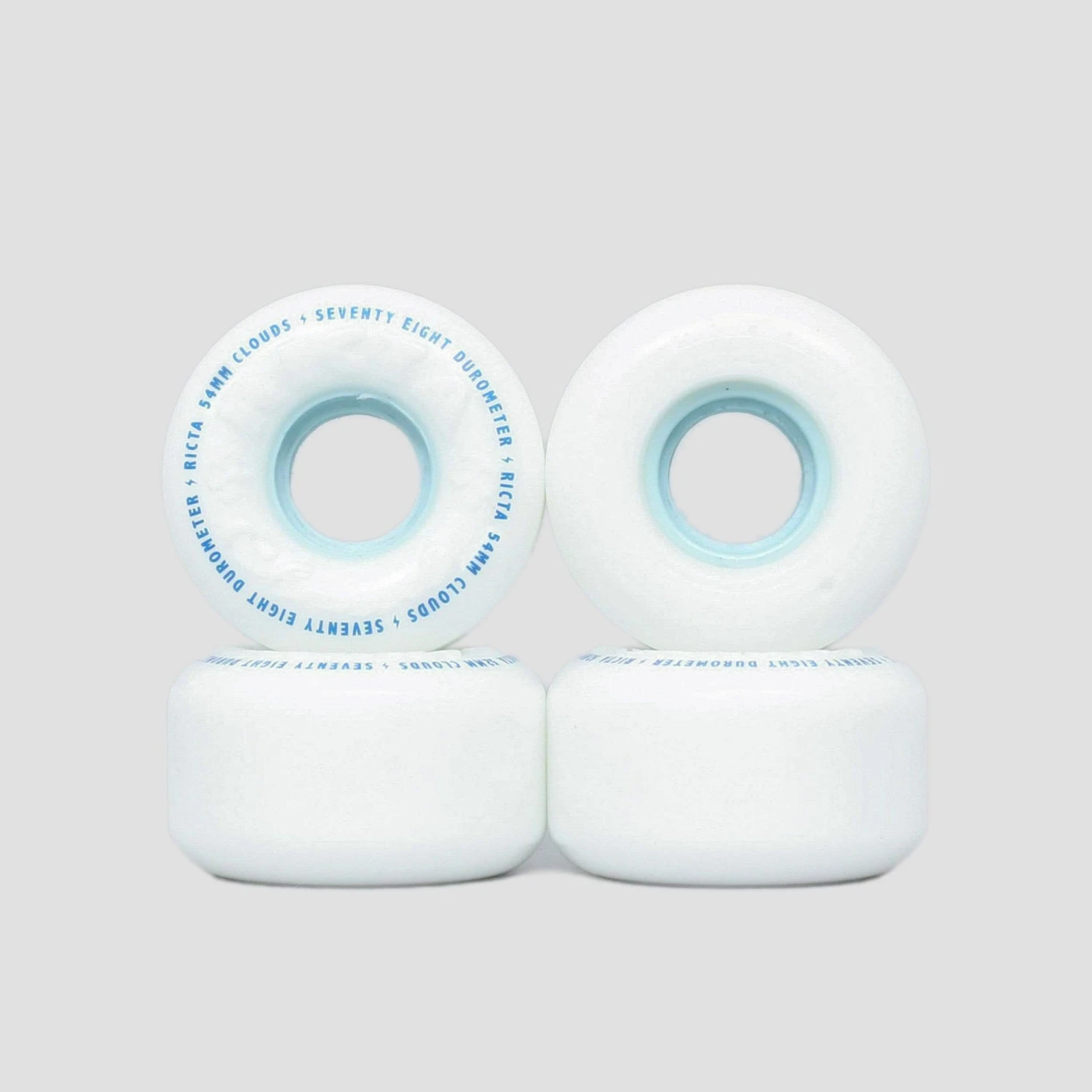 Ricta 54mm / 78A Clouds Skateboard Wheels White / Blue 1 Ricta 54mm / 78A Clouds Skateboard Wheels White / Blue