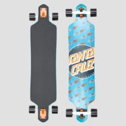 Santa Cruz 41 Tropic Dot Drop Thru Complete Longboard Blue