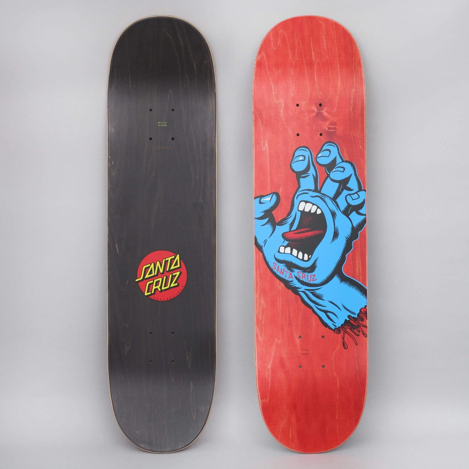 Santa Cruz 8 Screaming Hand Skateboard Deck Red / Blue 1 Santa Cruz 8 Screaming Hand Skateboard Deck Red / Blue