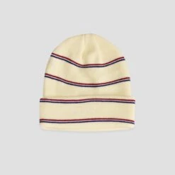 Skateboard Cafe Stripe Fold Beanie Cream