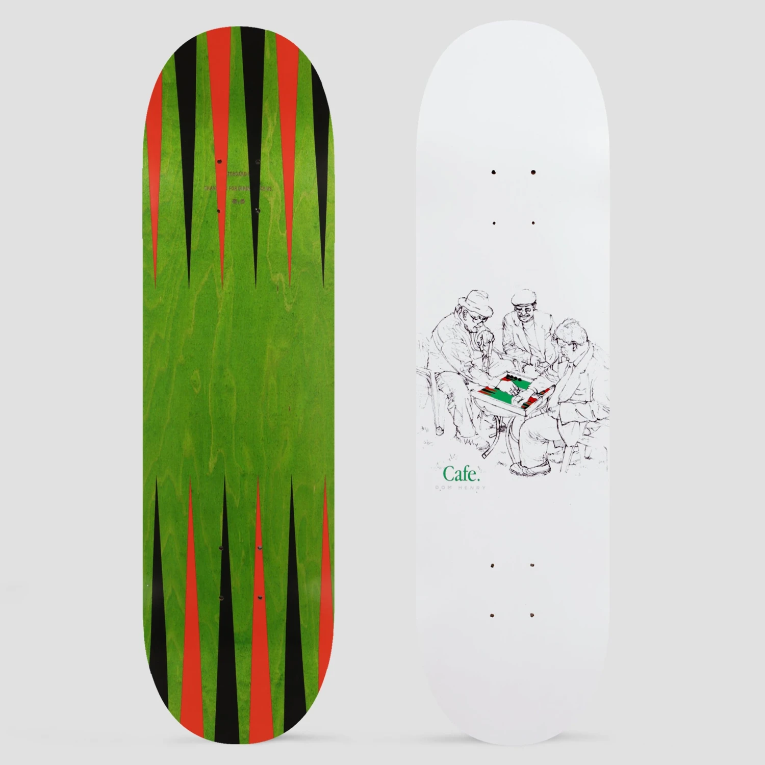 Skateboard Cafe 8.5 Dom Henry Backgammon Skateboard Deck White 1 Skateboard Cafe 8.5 Dom Henry Backgammon Skateboard Deck White