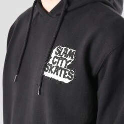 Slam City Skates Classic Chest Logo Hood Black -Slam City Shop slam city skates hood slam city skates classic chest logo hood black 30029207076934