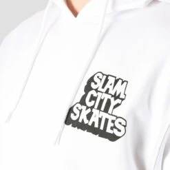 Slam City Skates Classic Chest Logo Hood White -Slam City Shop slam city skates hood slam city skates classic chest logo hood white 30029202522182