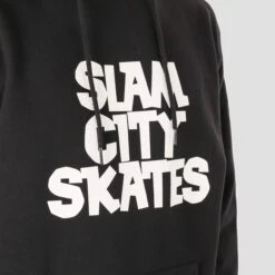 Slam City Skates Classic Logo Hood Black -Slam City Shop slam city skates hood slam city skates classic logo hood black 29972468957254