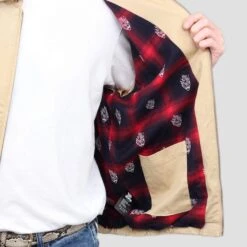 Slam City Skates Flamehead Harrington Jacket Tan -Slam City Shop slam city skates jacket slam city skates flamehead harrington jacket tan 29605735235654