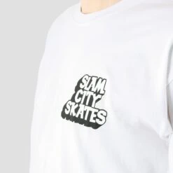 Slam City Classic Chest Logo T-Shirt White -Slam City Shop slam city skates t shirt slam city skates classic chest logo t shirt white black 30029201113158