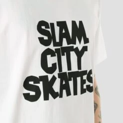 Slam City Classic Logo T-Shirt White -Slam City Shop slam city skates t shirt slam city skates classic logo t shirt white 29972360396870