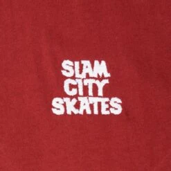 Slam City Skates Classic Polo Burgundy -Slam City Shop slam classic polo burg3