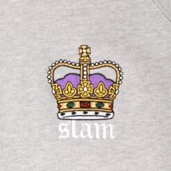 Slam City Skates Crown Embroidered Crew Grey -Slam City Shop slam crown crew gry3