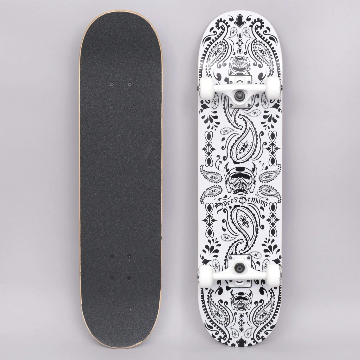 Speed Demons 7.75 Bandana Complete Skateboard Black / White 1 Speed Demons 7.75 Bandana Complete Skateboard Black / White