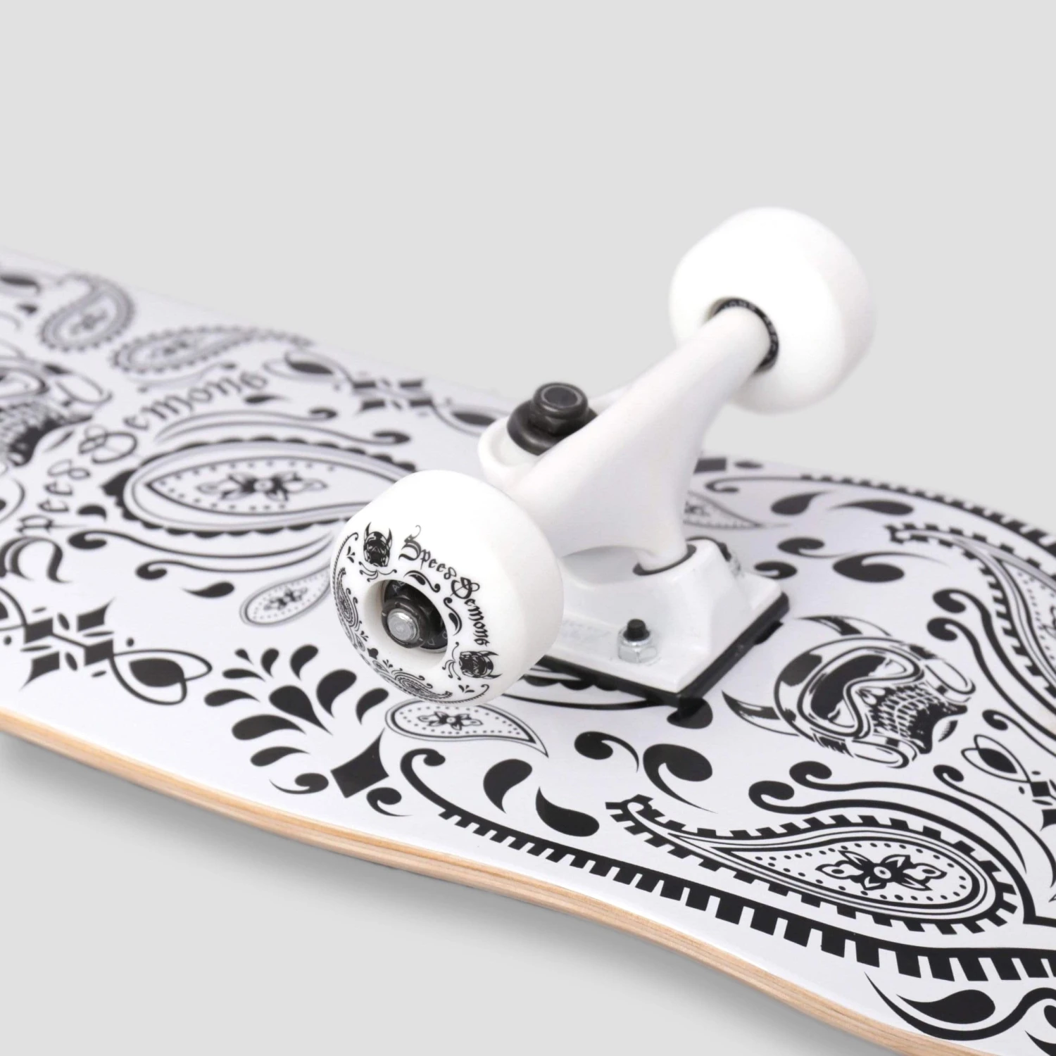Speed Demons 8 Bandana Complete Skateboard Black / White 2 Speed Demons 8 Bandana Complete Skateboard Black / White - Image 2