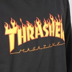 Thrasher Flame Logo Longsleeve T-Shirt Black -Slam City Shop thrasher t shirt thrasher flame logo longsleeve t shirt black 29597959716934