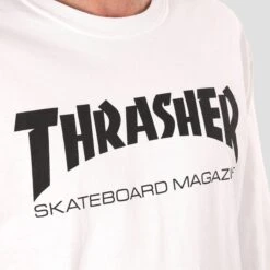Thrasher Mag Logo Longsleeve T-Shirt White -Slam City Shop thrasher t shirt thrasher mag logo longsleeve t shirt white 29597934452806