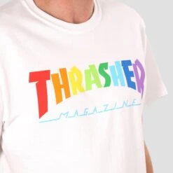 Thrasher Rainbow Mag T-Shirt White -Slam City Shop thrasher t shirt thrasher rainbow mag t shirt white 29597915021382