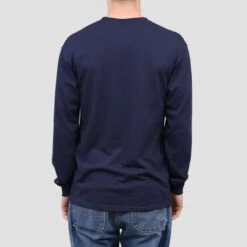 Thrasher X Slam City Skates Bulldog Longsleeve T-Shirt Navy -Slam City Shop thrasher t shirt thrasher x slam city skates bulldog longsleeve t shirt navy 29697726218310