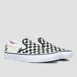 Vans Skate Slip-On Shoes (Checkerboard) Black / Off White -Slam City Shop vans footwear vans skate slip on shoes checkerboard black off white 30218366844998