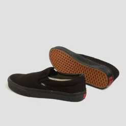 Vans Classic Slip-On Skate Shoes Black Black -Slam City Shop vans slip on blk blk 03